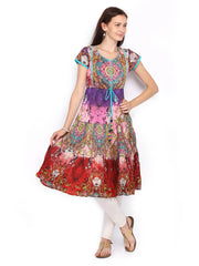Rain &amp; Rainbow Women Multicoloured Printed Anarkali Kurta
