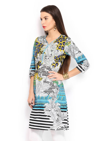 Rain &amp; Rainbow Women Multicoloured Printed Kurta