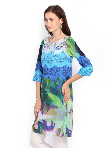 Rain &amp; Rainbow Women Multicoloured Printed Kurta