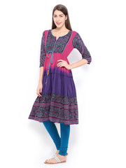 Rain &amp; Rainbow Women Pink &amp; Purple Anarkali Kurta