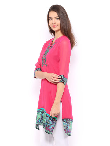 Rain &amp; Rainbow Women Pink Kurta