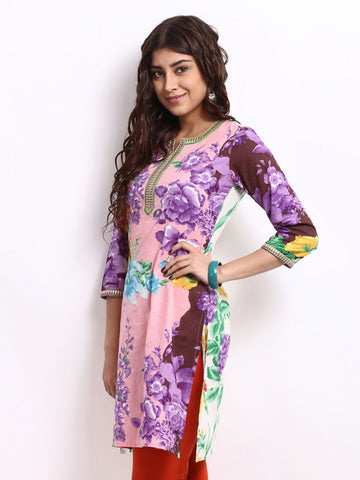 Rain &amp; Rainbow Women Multi-Coloured Printed Kurta