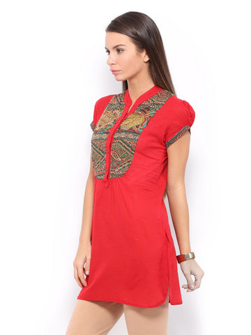 Rain &amp; Rainbow Women Red Kurta