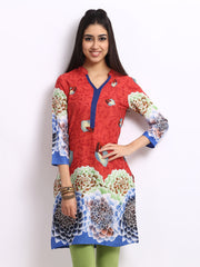 Rain &amp; Rainbow Women Red Printed Kurta