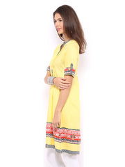 Rain &amp; Rainbow Women Yellow Kurta
