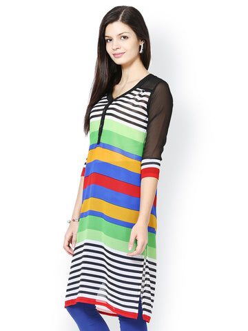 Raindrops Women Multicoloured Printed Kurta