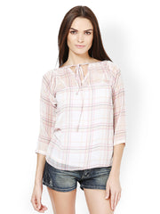 Raindrops Women White Checked Top