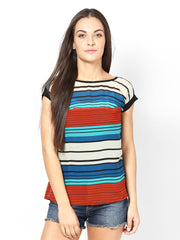 Raindrops Women Black Striped Top