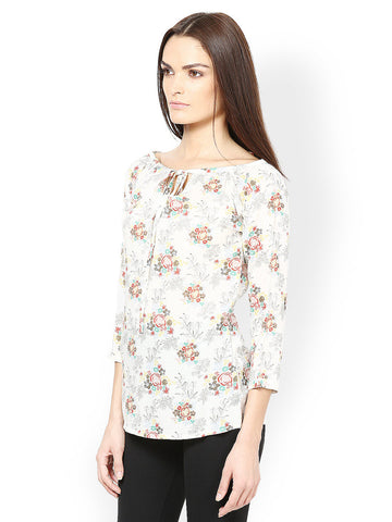 Raindrops Women White Printed Top