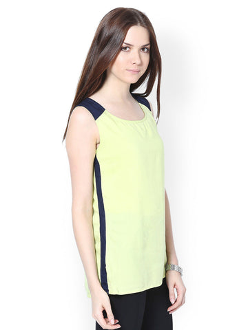 Raindrops Women Neon Green Top