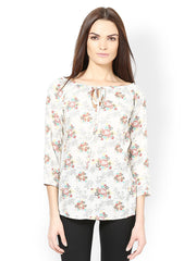 Raindrops Women White Printed Top