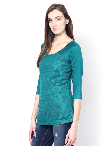 Raindrops Women Green Top