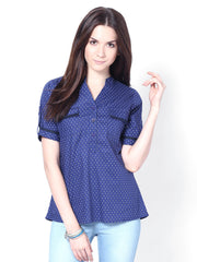 Raindrops Women Blue Printed Top