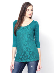 Raindrops Women Green Top