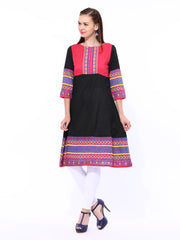 Rangriti Women Black Printed Anarkali Kurta