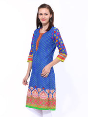 Rangriti Women Blue Printed Kurta