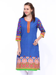Rangriti Women Blue Printed Kurta