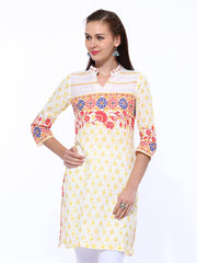 Rangriti Women Off-White Printed Kurta