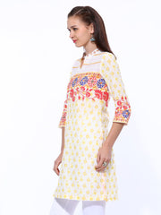 Rangriti Women Off-White Printed Kurta