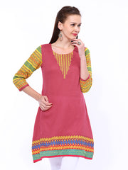 Rangriti Women Pink A-Line Kurta