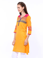 Rangriti Women Yellow A-Line Kurta