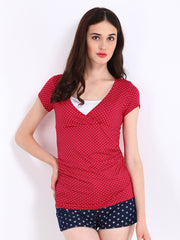 Red Herring by Debenhams Red Polka Dot Print Maternity Top