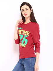 Red Herring by Debenhams Women Red Printed T-shirt
