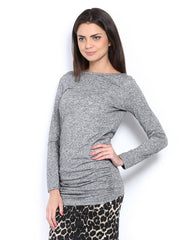 Red Herring by Debenhams Grey Melange Linen Blend Maternity Top