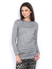 Red Herring by Debenhams Grey Melange Linen Blend Maternity Top