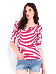 Red Herring by Debenhams Pink &amp; Grey Melange Striped Maternity Top