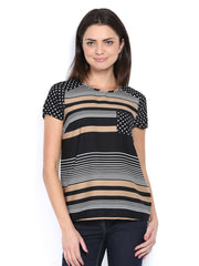 Red Herring by Debenhams Women Black &amp; Brown Top