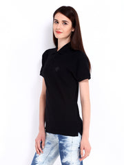 Red Herring by Debenhams Women Black Polo T-shirt