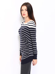 Red Herring by Debenhams Women Navy &amp; Grey Striped Maternity Top