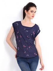 Red Herring by Debenhams Women Navy Printed Top