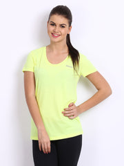 Reebok Women Fluorescent Yellow T-shirt