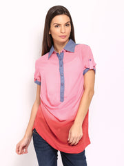 Remanika Women Pink Sheer Top