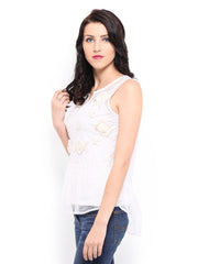 Remanika Women Off-White Peplum Top