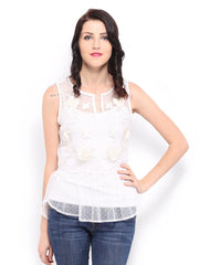 Remanika Women Off-White Peplum Top