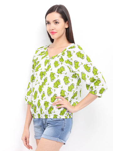 Remanika Women White Printed Top
