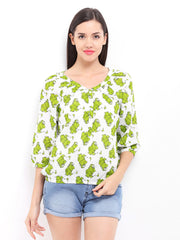 Remanika Women White Printed Top