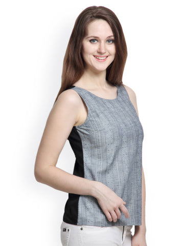 Rigo Women Blue &amp; Black Printed Top