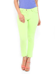 Riot Women Fluoresecent Green Karvi Slim Fit Jeggings