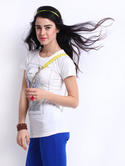 Riot Women Off-White Printed Jacqline T-shirt