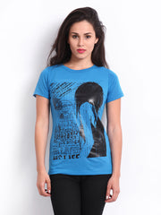 Riot Women Blue Printed T-shirt