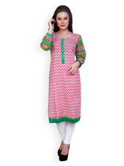 Ritzzy Women Pink Printed Kurta