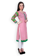 Ritzzy Women Pink Printed Kurta