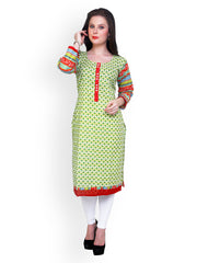 Ritzzy Women Green Printed Kurta