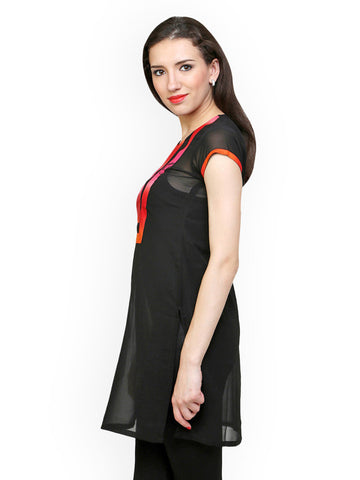 Ritzzy Women Black Kurta