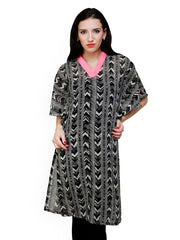 Ritzzy Women Black Printed Kaftan Kurta