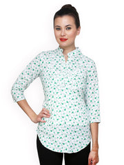 Rittzy Women White Floral Print Tunic